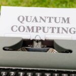 Quantum Networks - A typewriter with a paper that says quantum computing