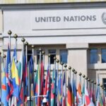 United Nations - Flags of Countries in front of the United Nations Office at Geneva